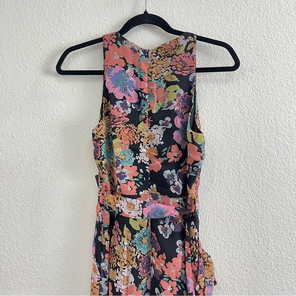 LULU'S Sweetest Romance Black Multi Floral Print Wide Leg Jumpsuit Size XS - Picture 9 of 12